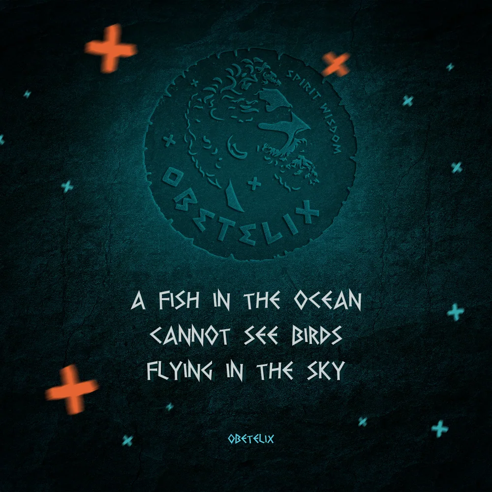 Wisdom image: A Fish in the Ocean Cannot See Birds Flying in the Sky